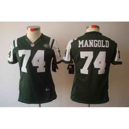 Women Nike NFL New York Jets 74# Nick Mangold Green Color[NIKE LIMITED Jersey]